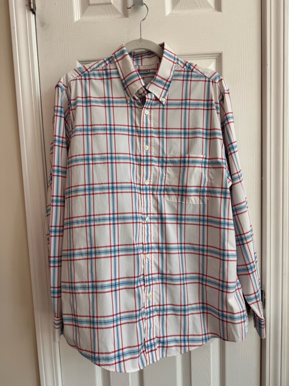 BROOKS BROTHERS Plaid Men's Button Down Shirt Size Large